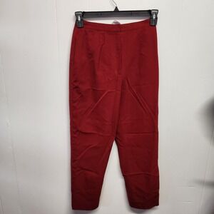 Jones New York‎ Pants Womens 6 Red Wool Blend High Rise Dress Trousers Career